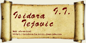 Isidora Tejović vizit kartica